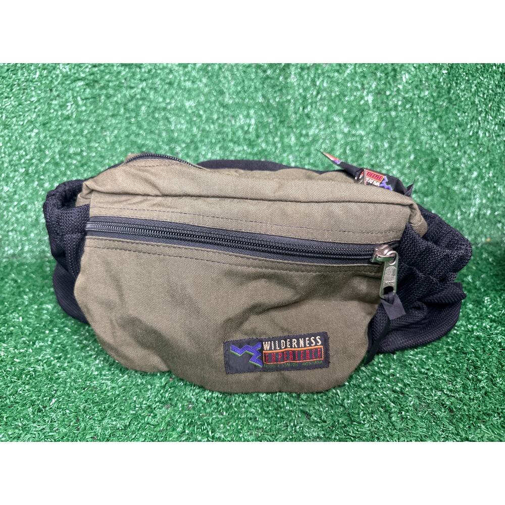 Vintage Wilderness Experience Montana Fanny Pack Green Waist Bag Hiking Camping